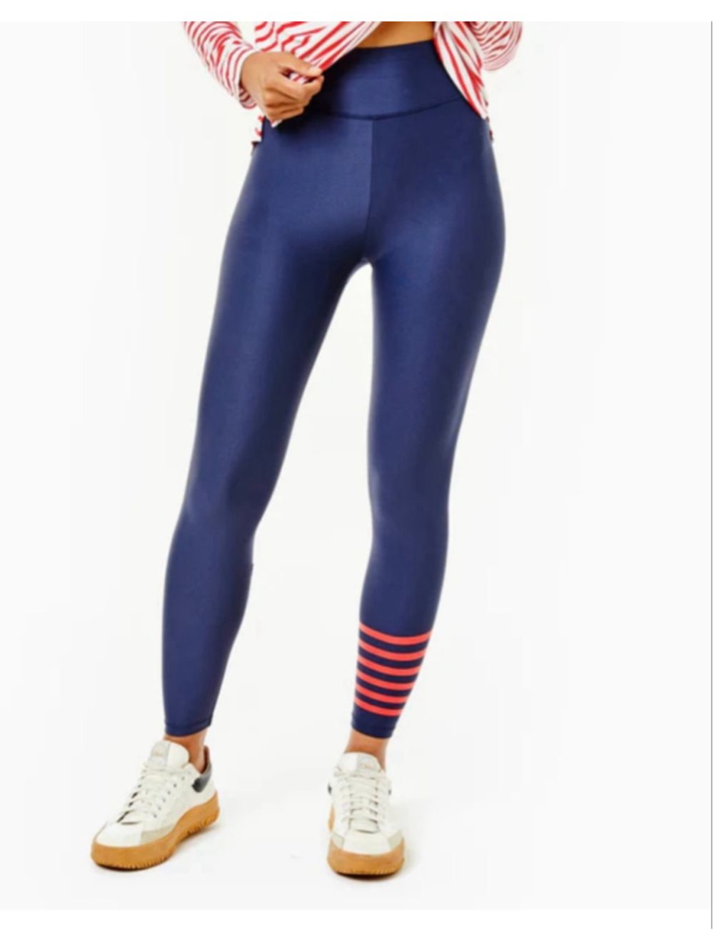Women's Addison Bay Sculpt Compression High-Rise EvevNavy Red Striped S